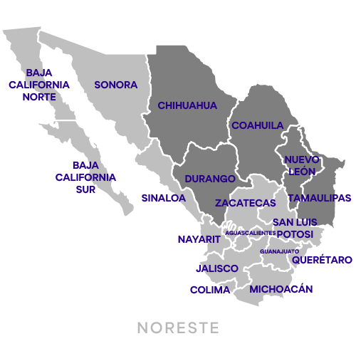 Mapa de la región asignada a Osvaldo Rico